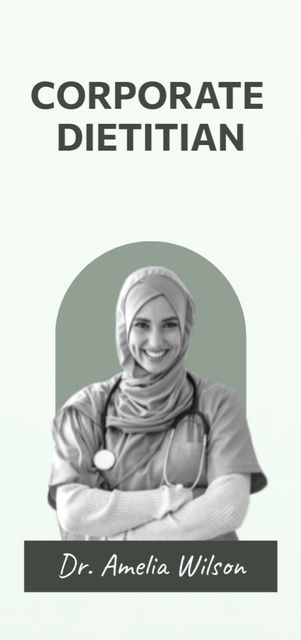 Corporate Dietitian Services Offer with Muslim Female Doctor Flyer DIN Large Modelo de Design