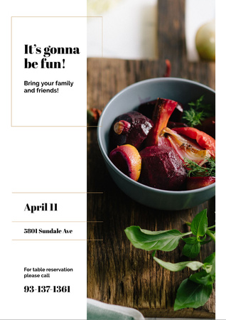 Restaurant Promotion Red Vegetables Dish Flyer A4 Design Template