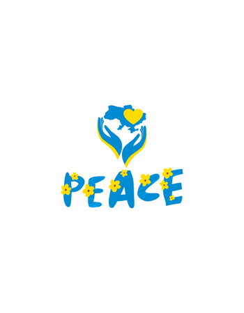 With Peace in Heart  T-Shirt Design Template