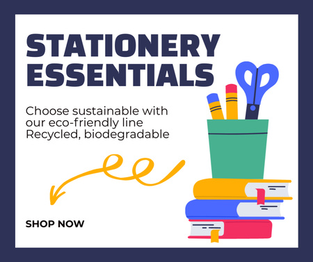 Eco-Friendly Stationery Sale Announcement Facebook Design Template
