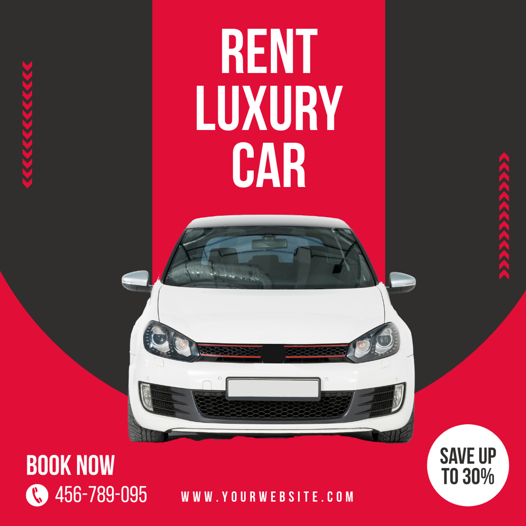 Designvorlage Luxury Car Rental Ad für Instagram