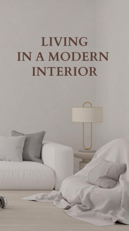 Home Decor Offer with Modern Room Interior Instagram Story Modelo de Design