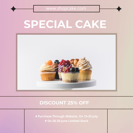 Delicious Cupcakes for Bakery Promotion Instagram Design Template