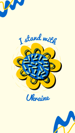 Designvorlage Blume als Ausdruck herzlicher Unterstützung für die Ukraine für Instagram Story