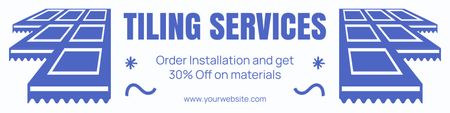 Tiling Services Ad with Illustration Twitter Design Template