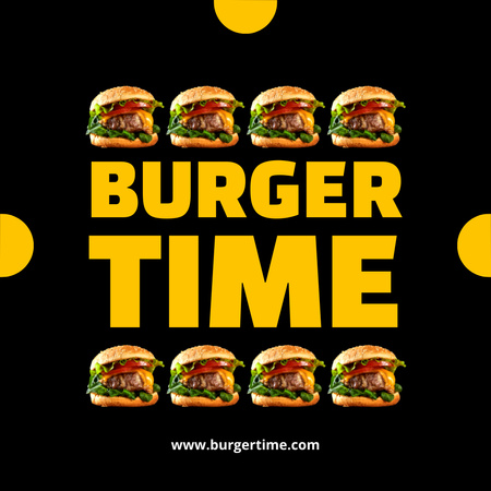 Burgers Idea on Black Instagram Design Template