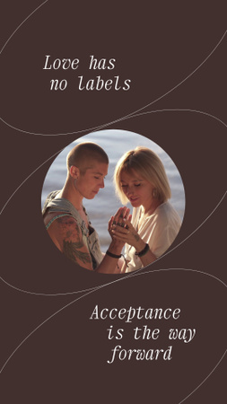 Cute LGBT Couple with Quote About Acceptance Instagram Video Story Design Template