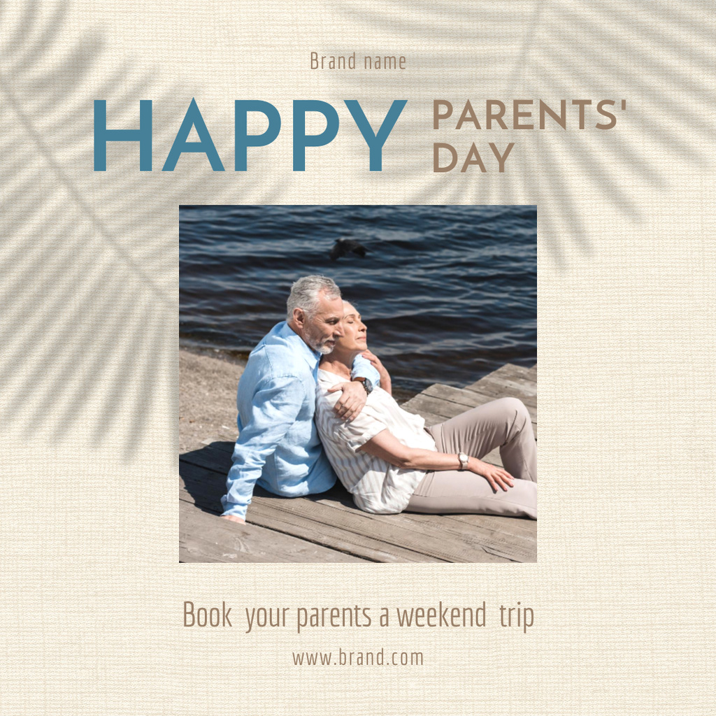 Ontwerpsjabloon van Instagram van Happy Parents' Day weekend trip
