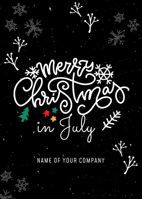 Plantilla de diseño de Exciting Announcement of Celebration of Christmas in July Online Flayer 