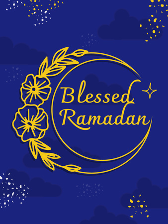 Beautiful Ramadan Holiday Greeting Poster US Design Template