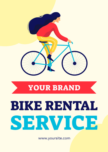 Plantilla de diseño de Bicycle Rental Services Poster 