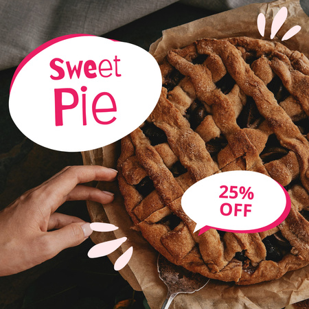 Szablon projektu oferta rabatowa sweet pie Instagram