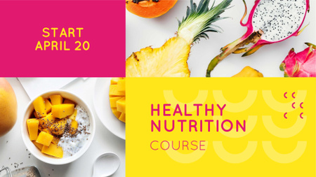 Fresh tropical fruits for Nutrition Course FB event cover Design Template