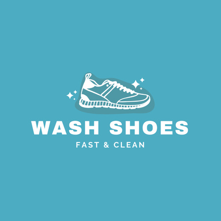 Emblem of Cleaning Service with Shiny Shoe Logo 1080x1080pxデザインテンプレート