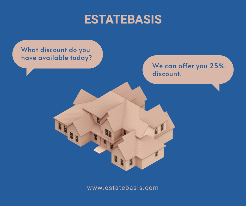 Modèle de visuel Real Estate Discount - Facebook 1430x1200px