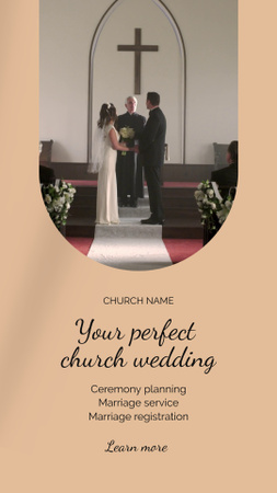Kilisede Tam Kapsamlı Düğün Hizmetleri Instagram Video Story Tasarım Şablonu