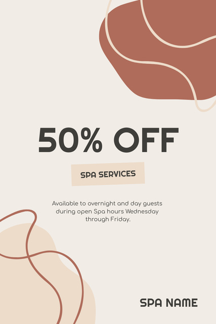 Spa Services Ad on Abstract Pattern Pinterest Design Template