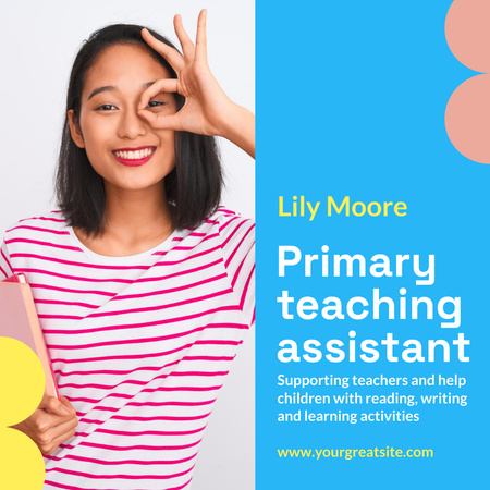 Modèle de visuel Teaching Assistant Services Offer - Animated Post