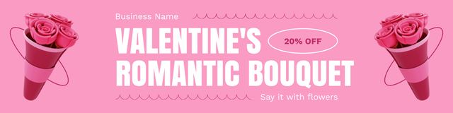 Valentine's Day Romantic Bouquets Of Roses With Discounts Twitterデザインテンプレート