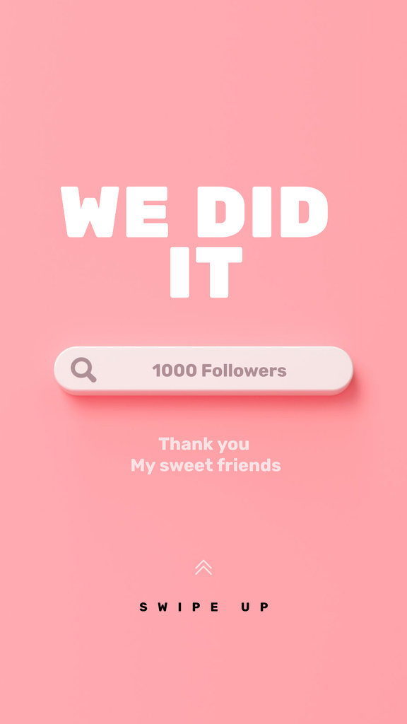 Thank You message to followers Instagram Story Design Template