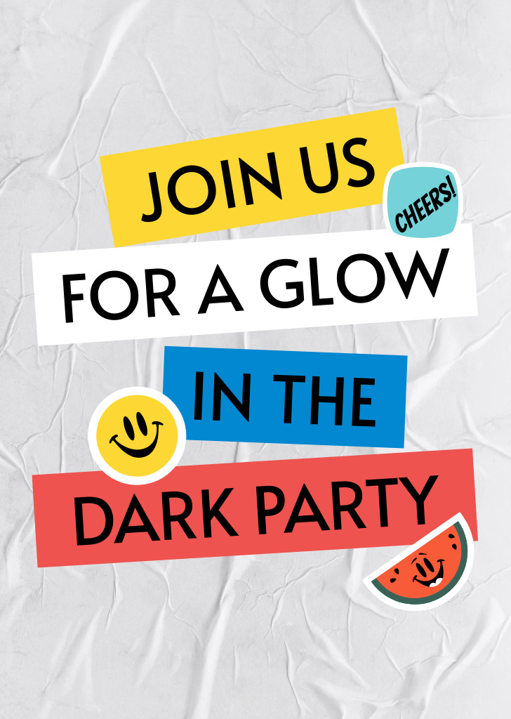 Captivating Party Event Announcement with Stickers Flyer A6 Šablona návrhu
