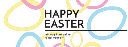 Egg Hunt Offer with rotating Easter Eggs Facebook Video cover Design Template