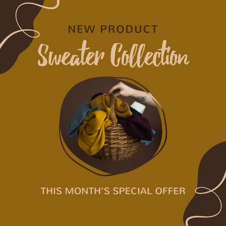 Ontwerpsjabloon van Instagram van New Sweaters Collection 