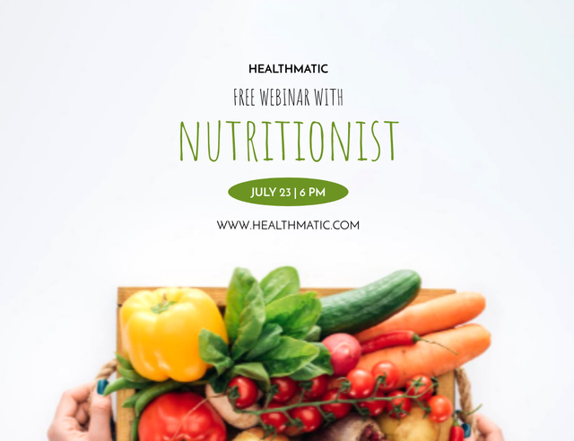 Nutritionist Services Offer With Fresh Vegetable Set Invitation 13.9x10.7cm Horizontal Šablona návrhu