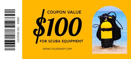 Scuba Diving Ad Coupon 3.75x8.25in Design Template
