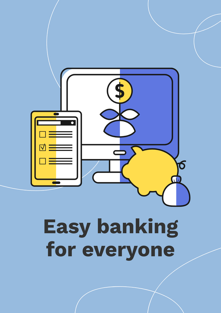 Banking Services ad with Credit Cards Poster Šablona návrhu