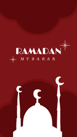 Ontwerpsjabloon van Instagram Story van Beautiful Ramadan Greeting with Mosque