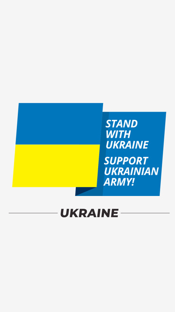 Stand with Ukraine Support Ukrainian Army Instagram Story Πρότυπο σχεδίασης
