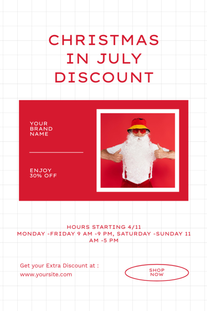Designvorlage Incredible Savings with Our Christmas in July Sale für Flyer 4x6in