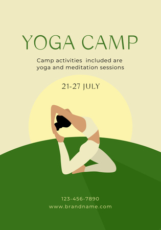 Yoga Camp Invitation Poster 28x40in Design Template