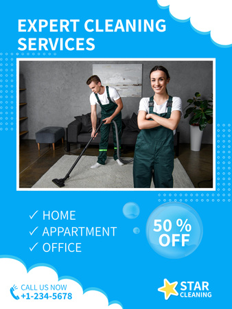 Cleaning Service Ad Poster US Design Template