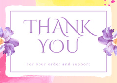 Message Thank You For Your Order with Purple Flowers