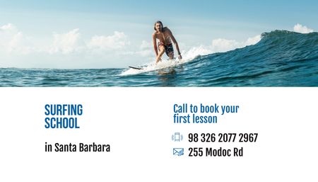 Szablon projektu szkoła windsurfingu oferta Business Card US