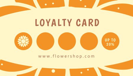 Template di design Annuncio di negozio di fiori su layout arancione semplice Business Card US