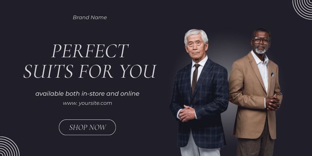 Plantilla de diseño de Formal Suits Offer Online For Elderly Twitter 