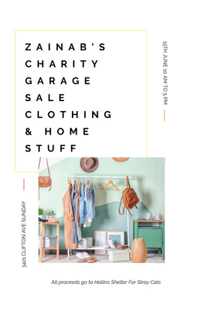 Charity Sale of Clothes Flyer 5.5x8.5in Design Template
