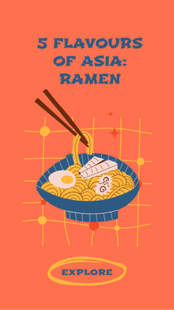 Asian Ramen Noodles Offer Instagram Story Design Template