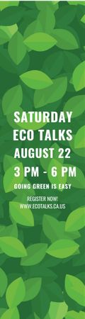 Ontwerpsjabloon van Skyscraper van Ecological Event Announcement Green Leaves Texture