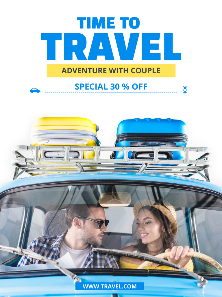 Travel Adventures for Young Couples Poster US Design Template