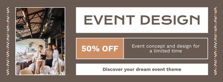 Platilla de diseño Discount on Event Design Services on Grey Facebook cover