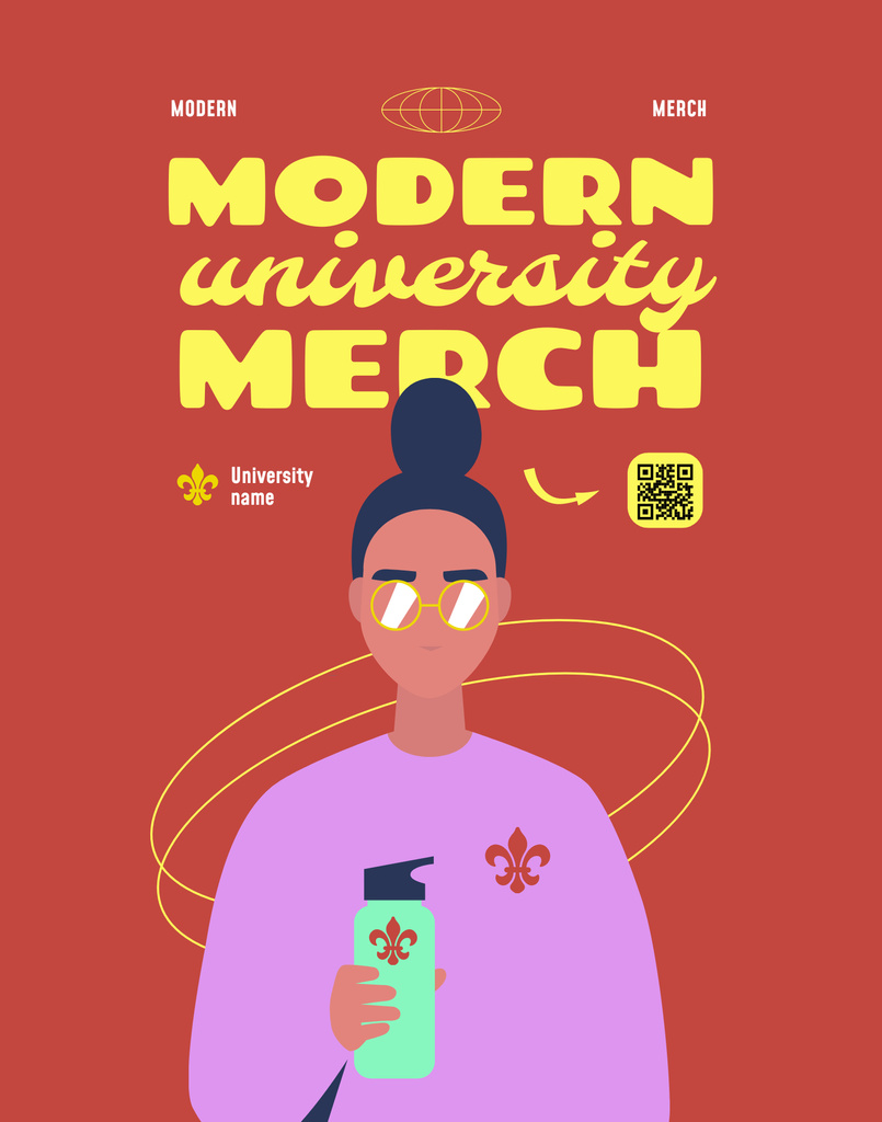 Stylish Uni Merch With Sweater Offer In Red Poster 22x28in – шаблон для дизайну