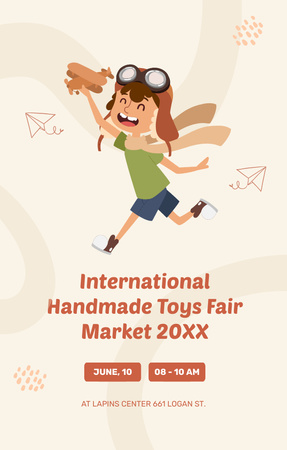 Designvorlage Ankündigung der internationalen Messe für handgefertigtes Spielzeug für Invitation 4.6x7.2in