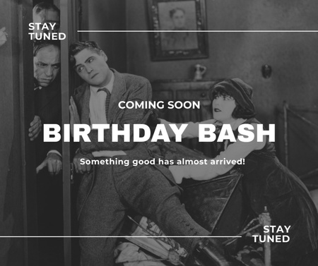 Birthday Bash Announcement Facebook Πρότυπο σχεδίασης