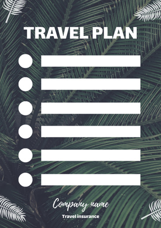 Travel Planner with Palm Branches Schedule Planner Design Template
