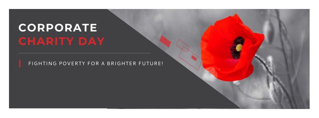 Plantilla de diseño de Impactful Corporate Charity Day Announcement With Poppy Facebook cover 