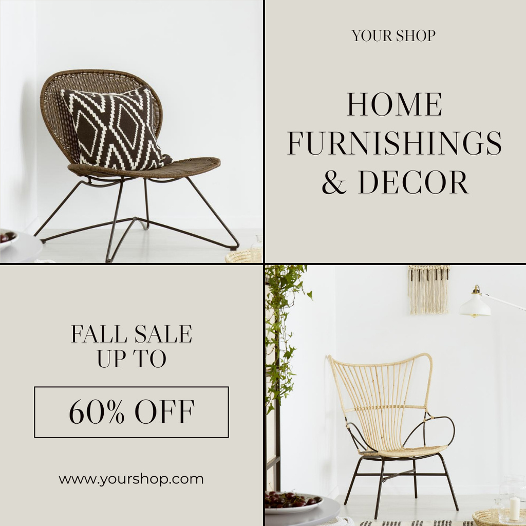 Platilla de diseño Excellent Home Decor And Furnishings Offer With Discounts Instagram